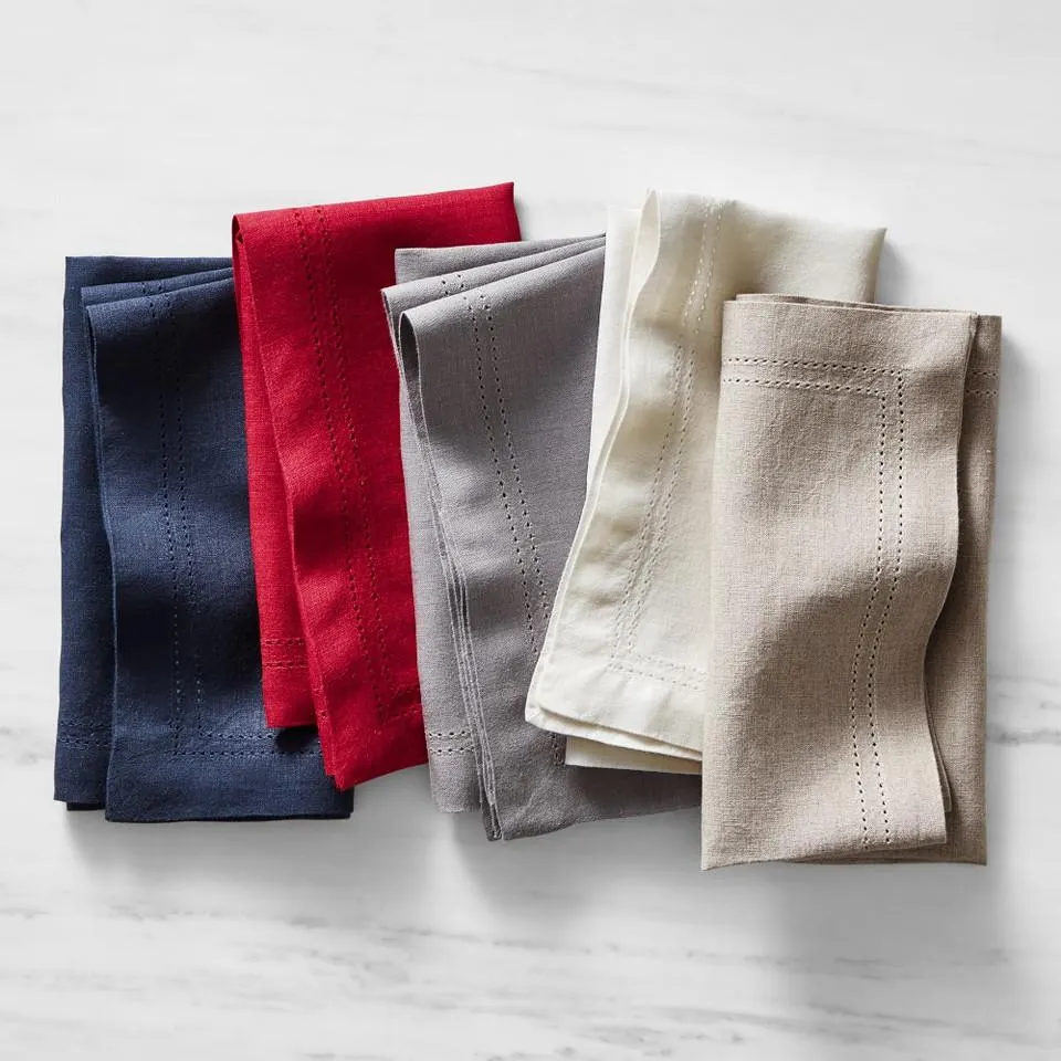 Linen Double Hemstitch Napkins