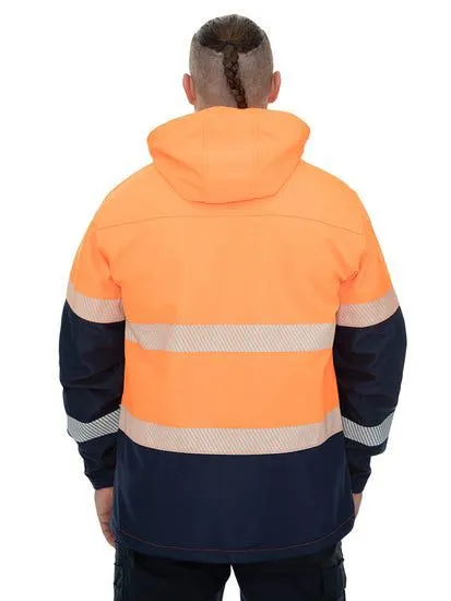 Mens HI VIS Jacket with Reflective tape Orange/Navy
