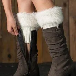 Solid Solid Fur Warm Knitted Boot Cuffs