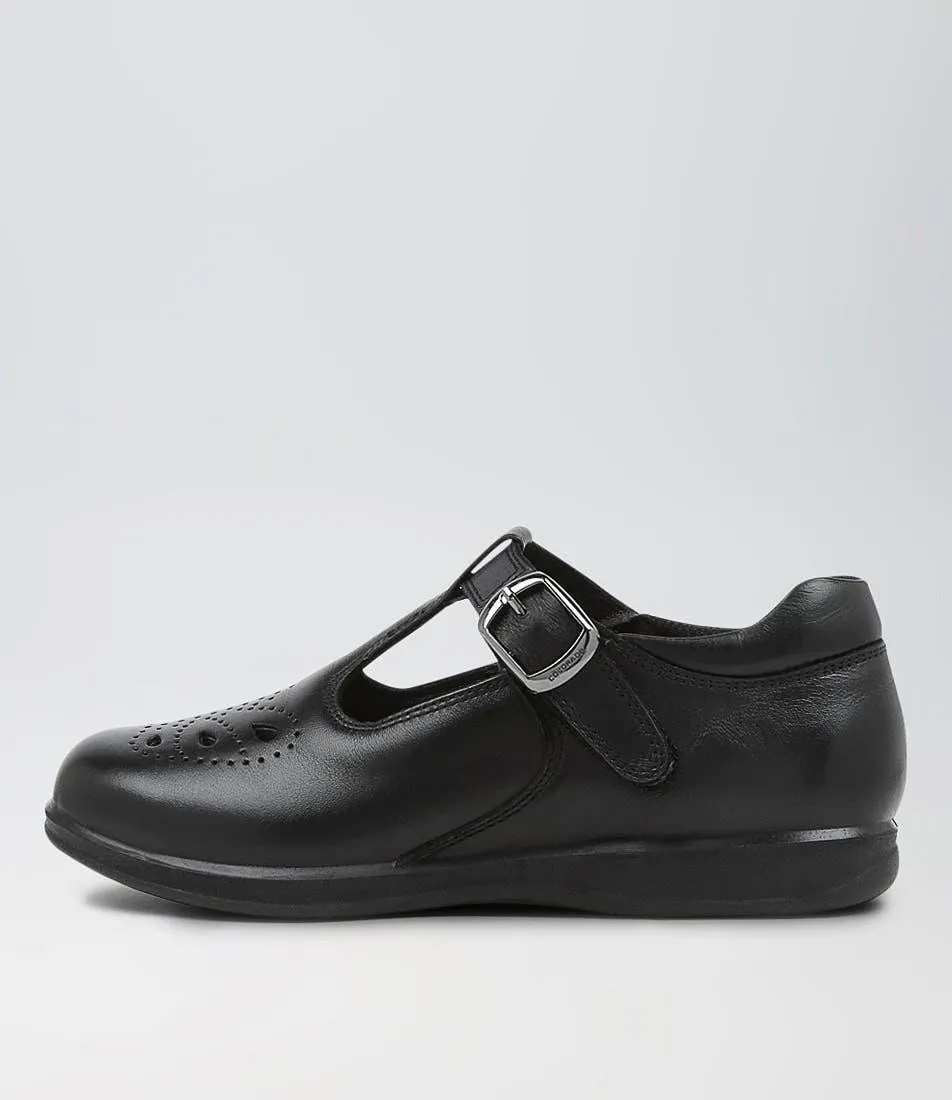 sera jnr e lol black leather flat shoes