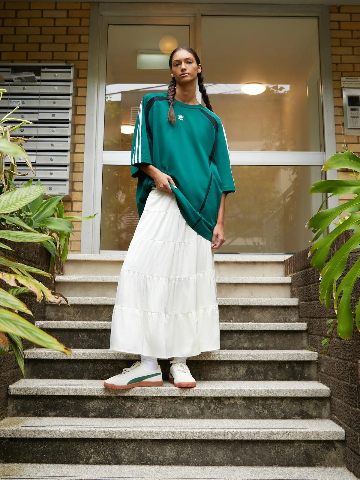 Keira Tiered Skirt in Porcelain White