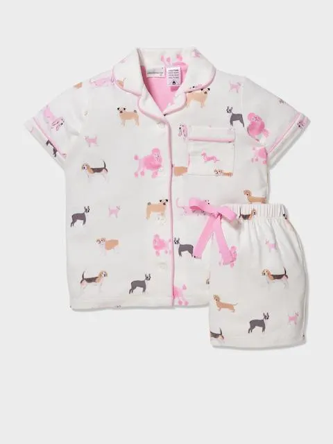 Jnr Girls Puppy Short Pj Set