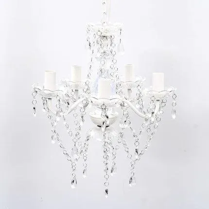 vidaXL Chandelier 5 Bulbs Transparent