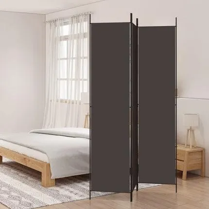 vidaXL 3-Panel Room Divider Brown 150x220 cm Fabric