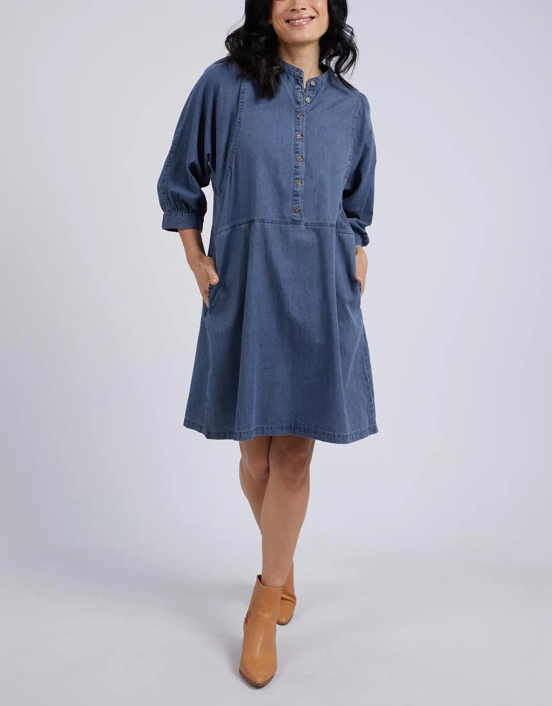 Filippa Dress - Mid Blue Wash