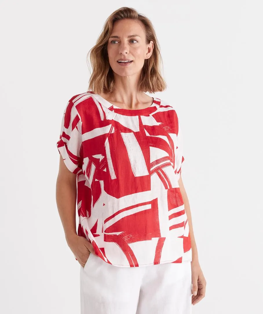 Sketch Paisley Print Popover Top