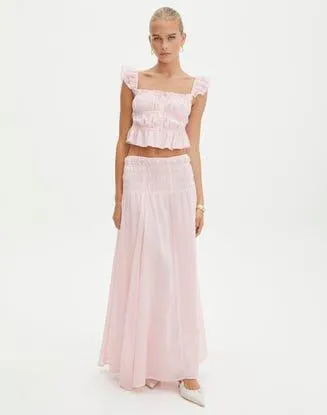 Ruched Maxi Skirt
