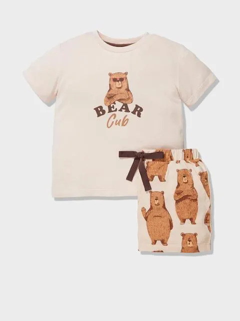 Jnr Kids Bear Cub Short Pj Set