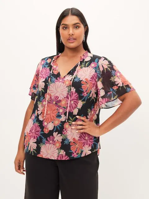 Curve Stella Flutter Sleeve Top
