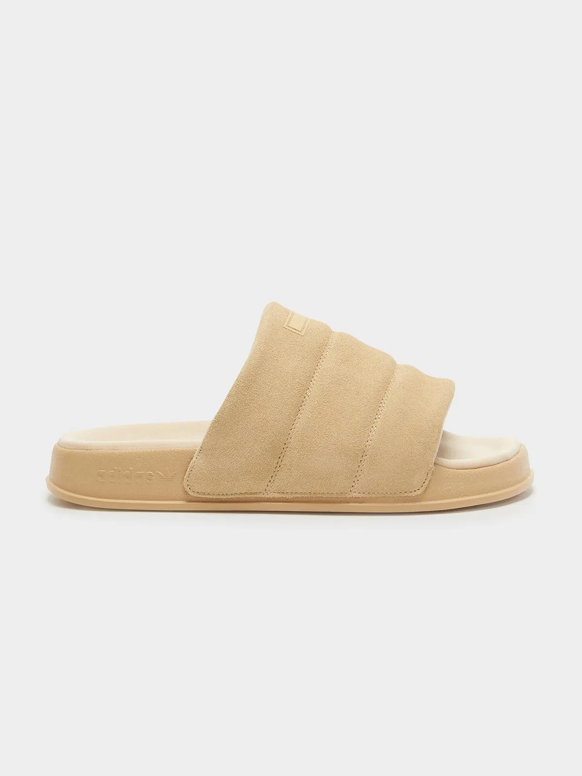 Womens Adilette Essential Slides in Magic Beige
