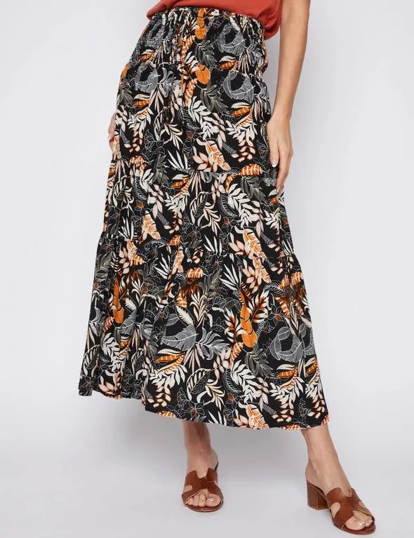 Millers Tiered Maxi Rayon Skirt