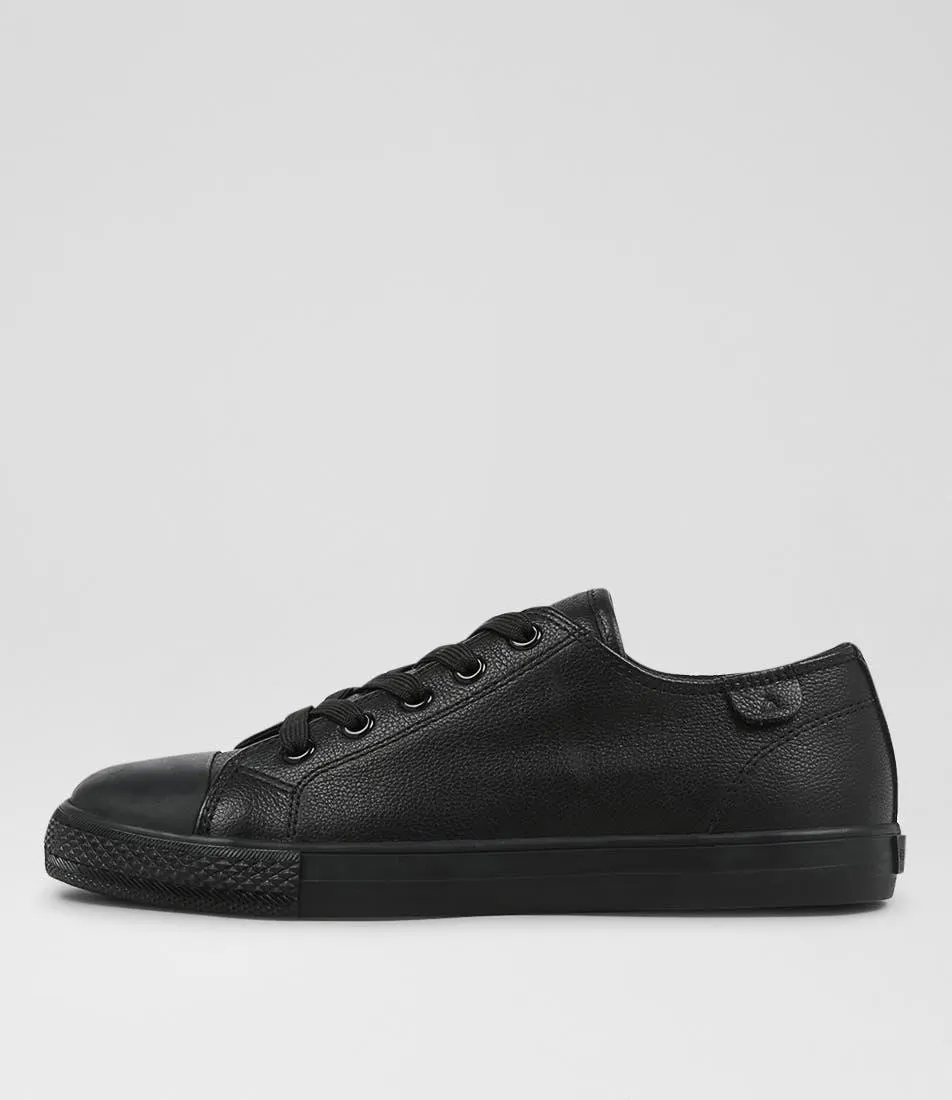 cosmic black leather sneakers