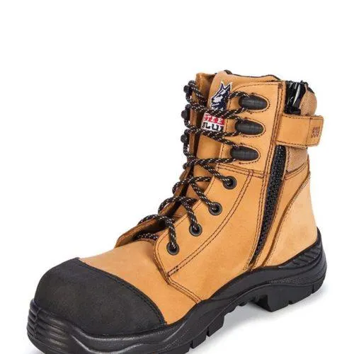 Steel Blue Torquay Lace Up Ankle Boot with Zip