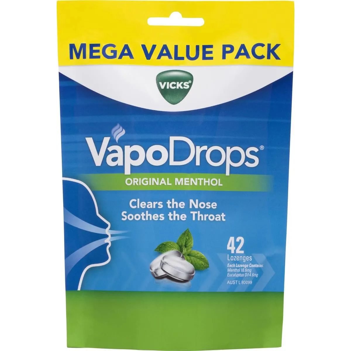 Vicks Vapodrops Throat Lozenges Original 42 Pack