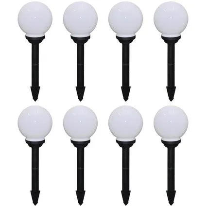 vidaXL Outdoor Pathway Lamps 8 pcs LED 15 cm with Ground Spike