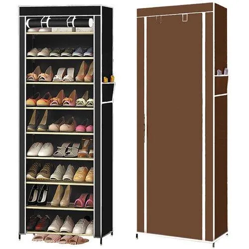 10 Tier Covered Shoe Rack