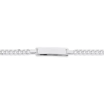 Silver 17cm Boys Curb Identity Bracelet