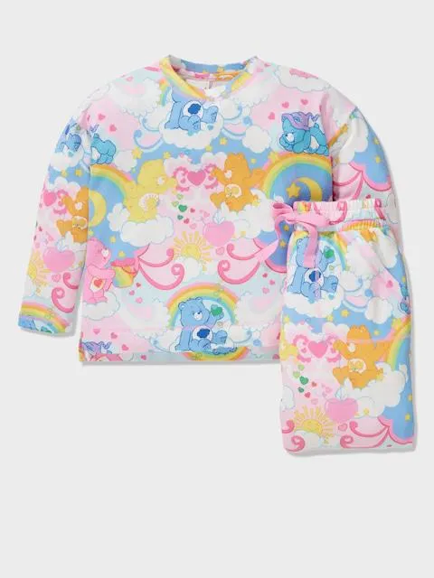 Jnr Girls Care Bears Plush Pj Set