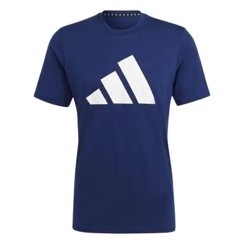 ADIDAS TRAIN ESSENTIALS FEELREADY LOGO TRAINING TEE - MENS -DARK BLUE