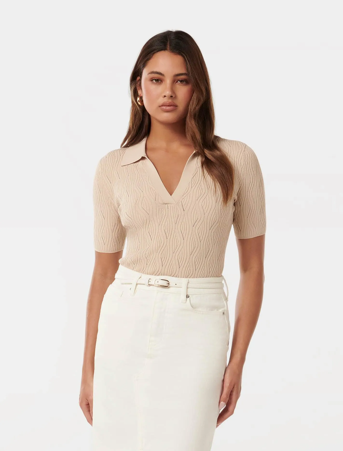 Paris Short Sleeve Textured Knit Top