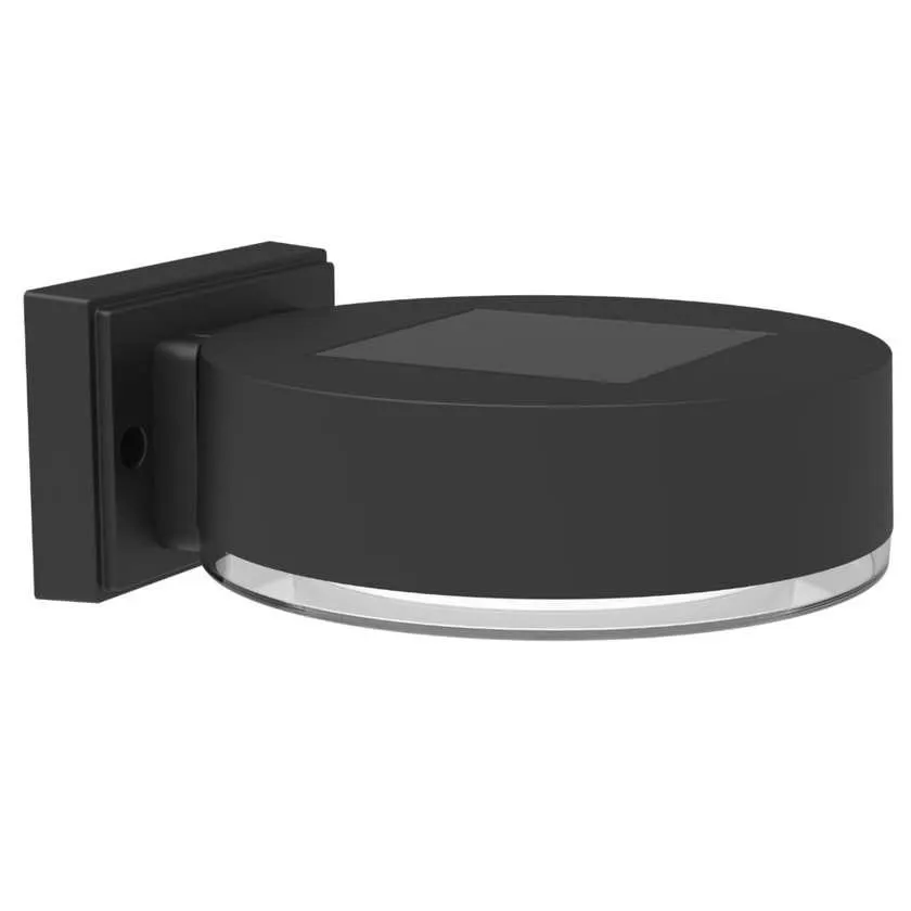 Built Wall Light Round Solar - 2 Pack