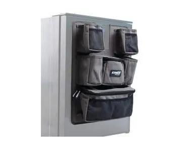 Kings Plus Upright Organiser | 6 Storage Pockets | Inc. Hook & Loop Tape Mounting | Premium 370GSM Grey Canvas