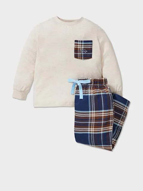 Jnr Boys Check Flannelette Pj Set