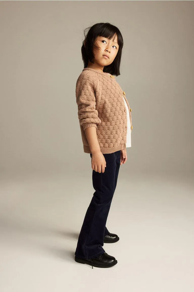 Flared Pull On Corduroy Pants