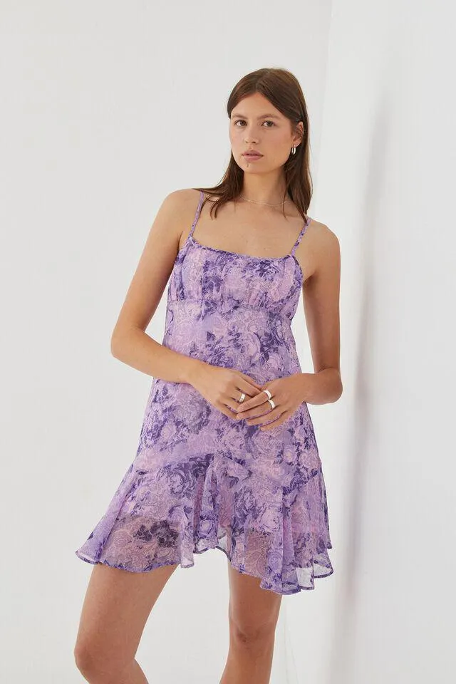 Rose Frill Mini Dress