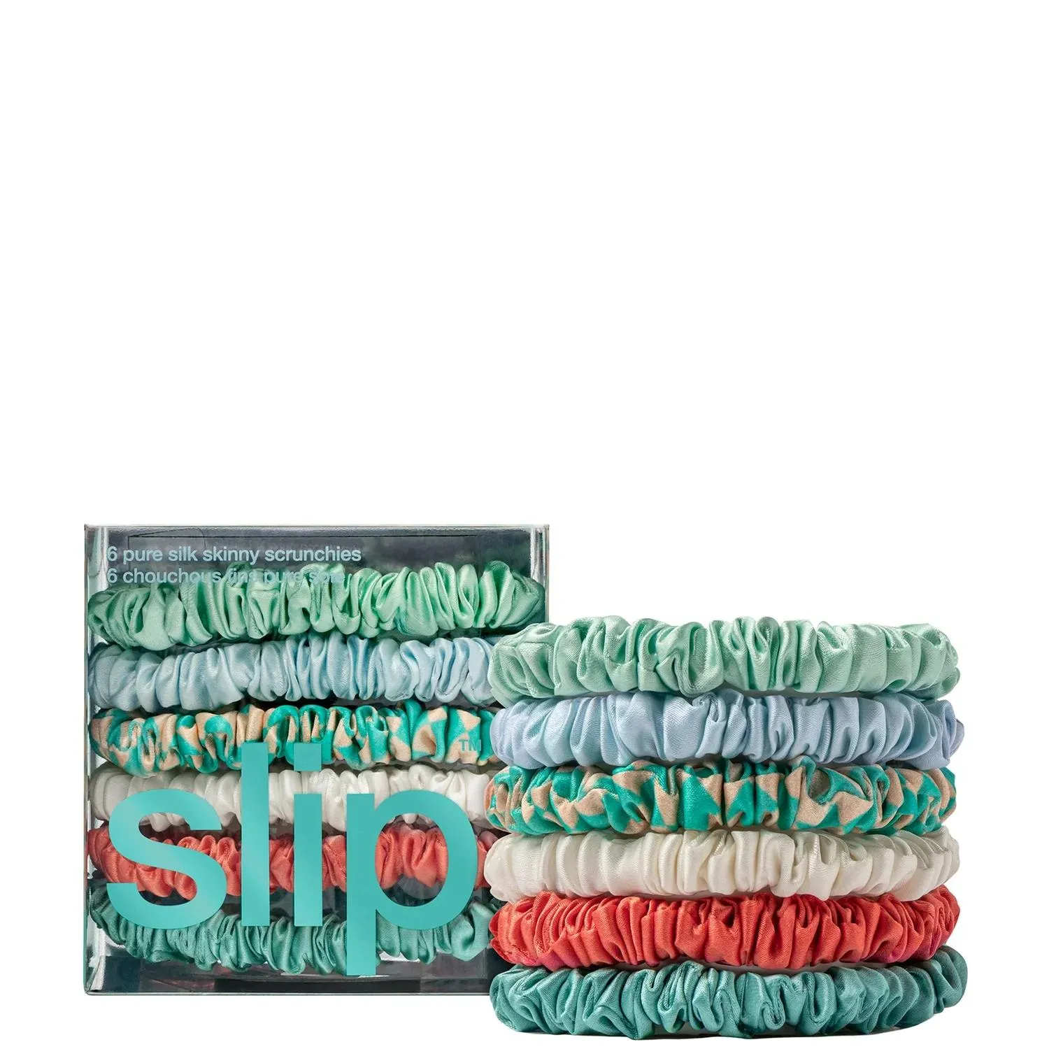 Slip Pure Silk Skinny Scrunchies - Seabreeze