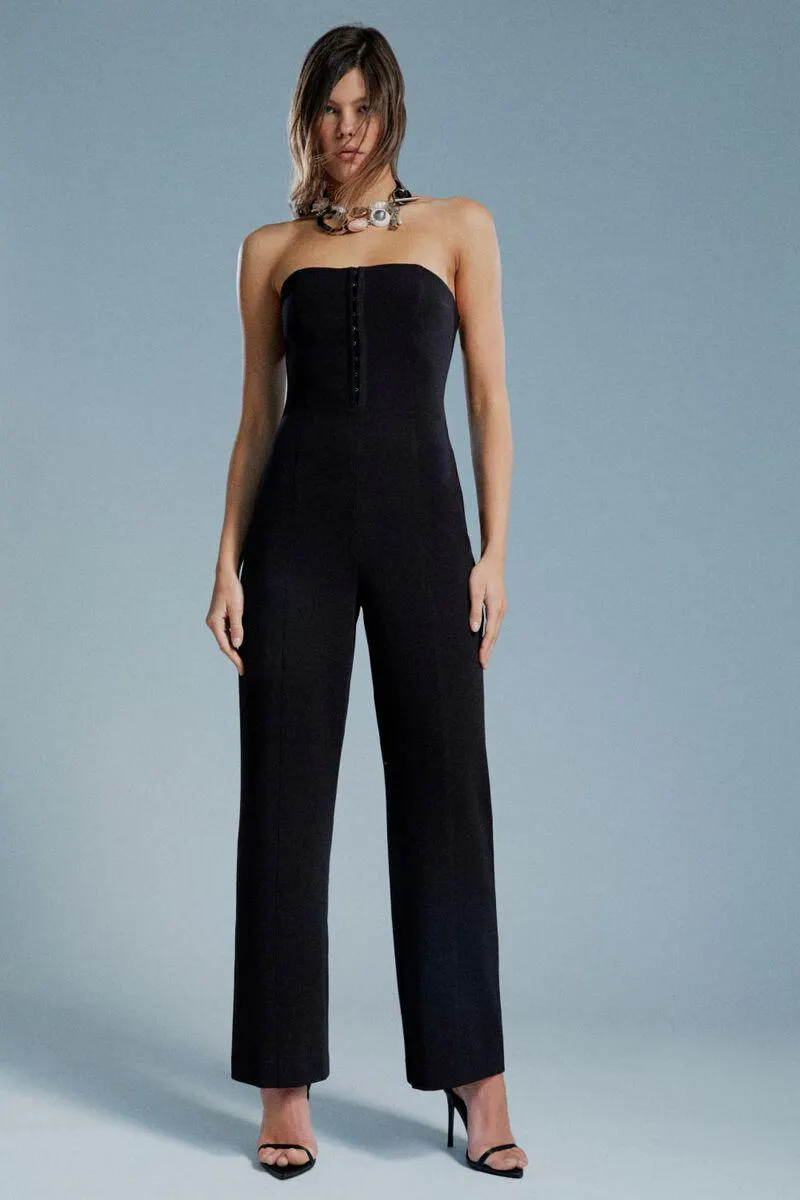 fantino straight leg jumpsuit in black