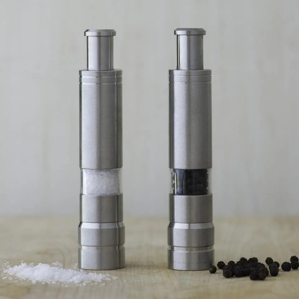 Fletchers' Mill One Handed Stainless-Steel Salt & Pepper Mills