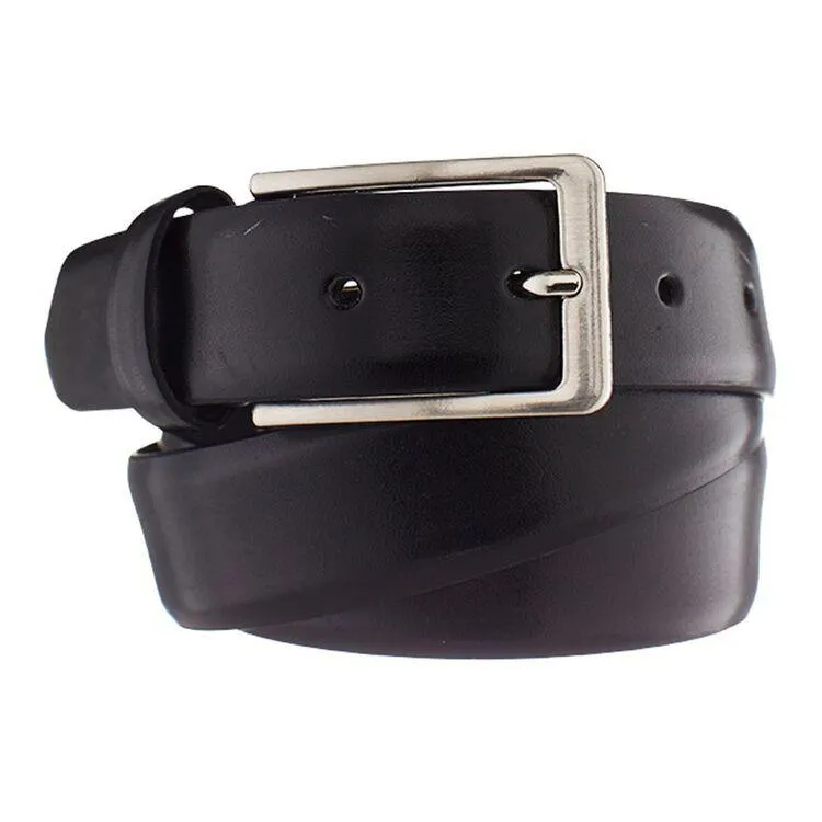 Bronson Casual Men's Milano Dress Leather Buckle Belt 30 mm Black