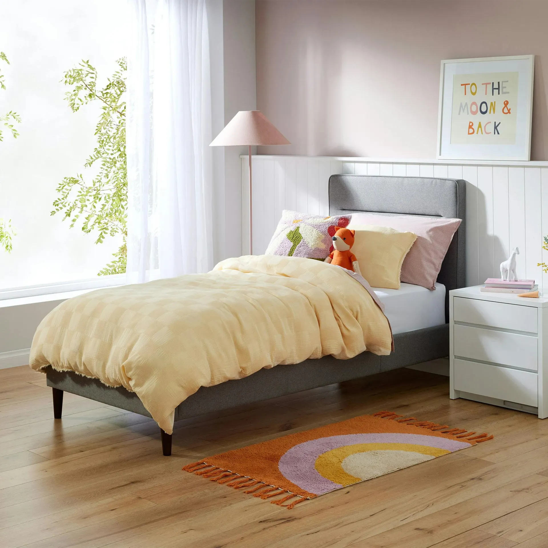 Haydon Bed Frame, Light Grey