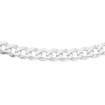 Silver 50cm Flat Curb Chain