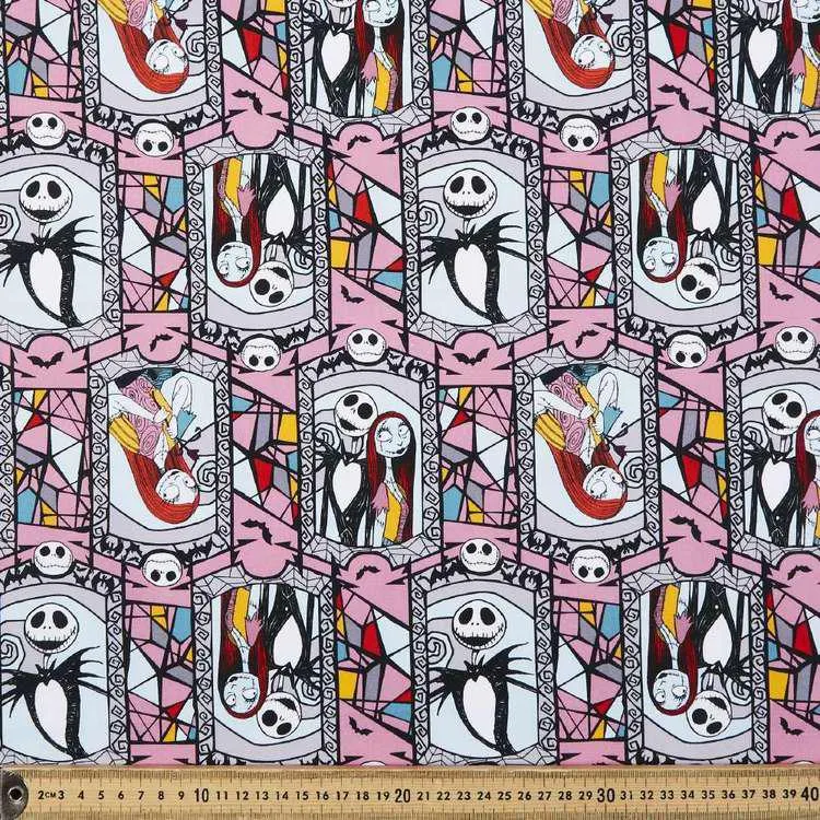 Nightmare Before Christmas Sally & Jack Cotton Fabric Pink 112 cm