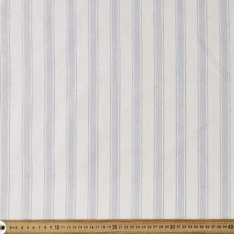 Ticking Stripe Thermal Curtain Fabric Blue 120 cm