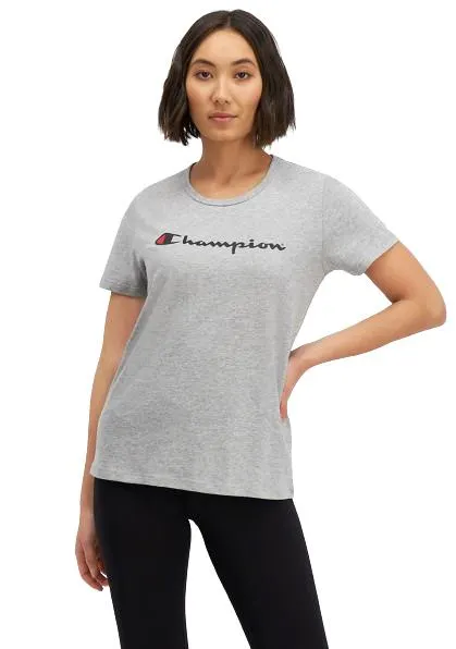 CHAMPION SCRIPT SHORT SLEEVE TEE - Womens - Grey