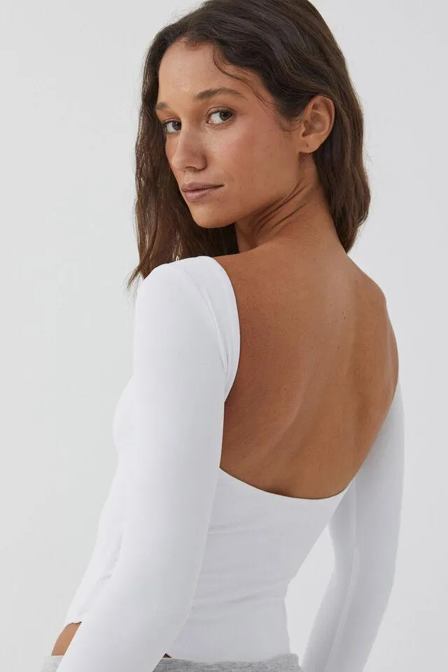 Luxe Backless Long Sleeve Bodysuit