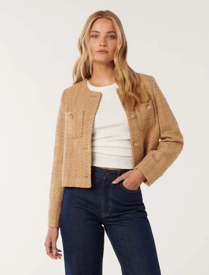 Chrissy Crop Bouclé Jacket