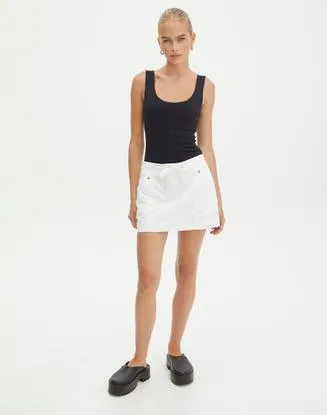 Cotton Mini Cargo Skirt