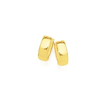 9ct Gold 10mm Polished Huggie Earrings