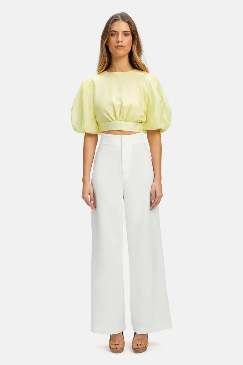 anna high waist pant in orchid white