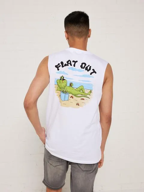 White Novelty Flat Out Lizard Muscle