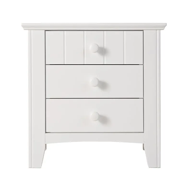 Jasper Bedside Table (3 Drawer), White