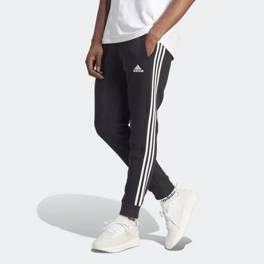 Adidas Essentials Fleece 3-Tripes Tapered Cuff Pant - Mens - Black