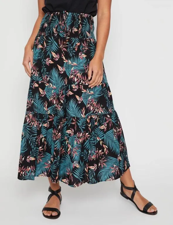 Millers Tiered Maxi Rayon Skirt