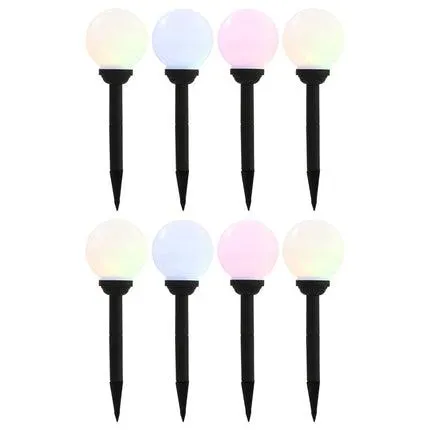 Outdoor Solar Lamps 8 pcs LED Spherical 15 cm RGB
