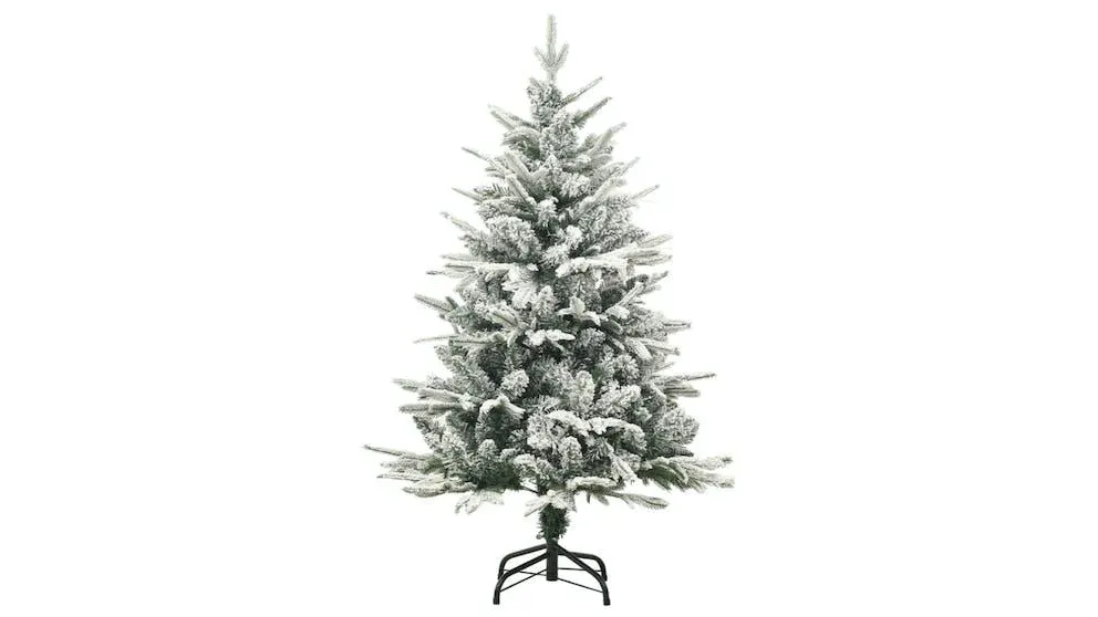 vidaXL Green Artificial Christmas Tree with Flocked Snow PVC and PE