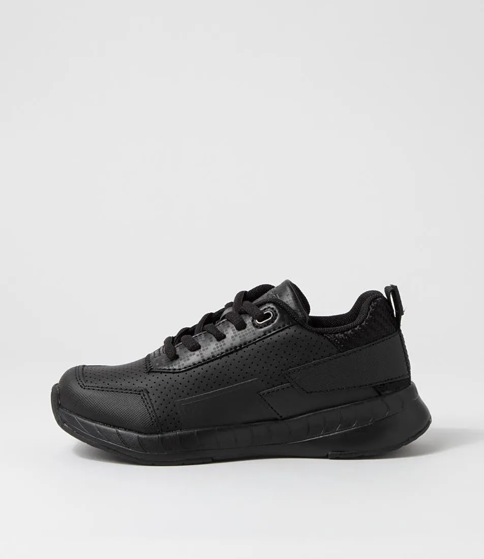 hero jnr lace e mc black synthetic leather sneakers
